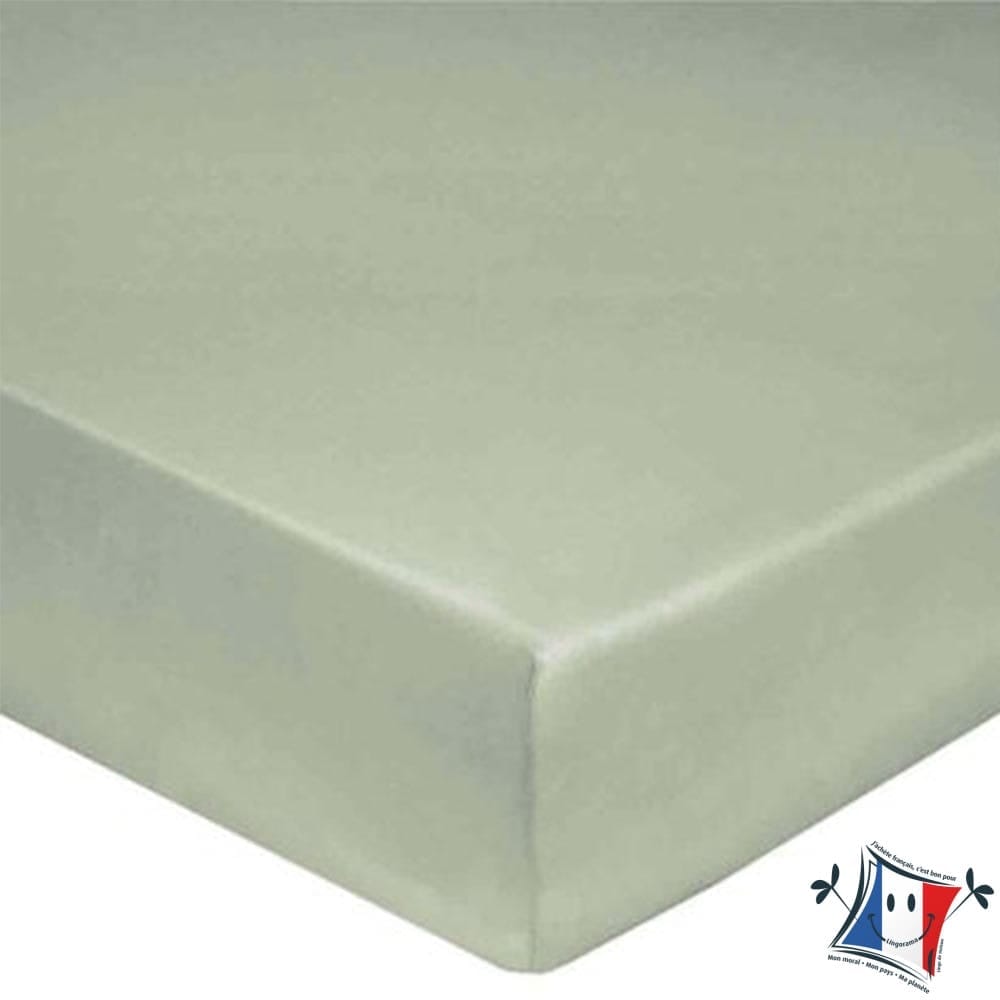 Lingorama Drap-housse 160x200 percale coton uni bonnet 30 cm