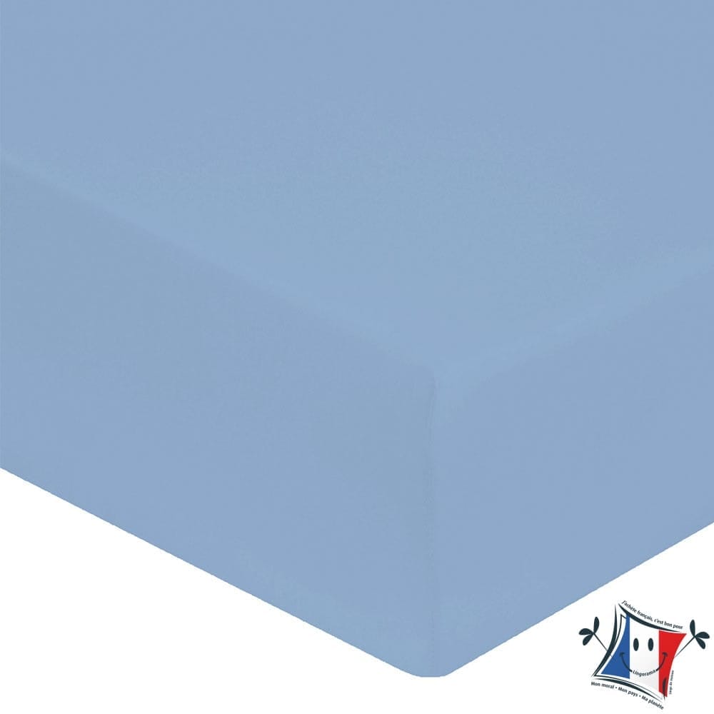 Lingorama Drap-Housse Percale Coton 200x200 Uni 80 Fils Blanc