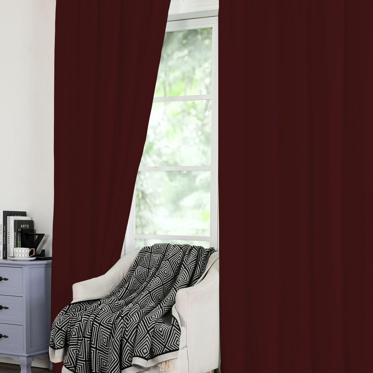 TEXPOT Vorhänge Rideau velours bordeaux 140x245 cm opaque