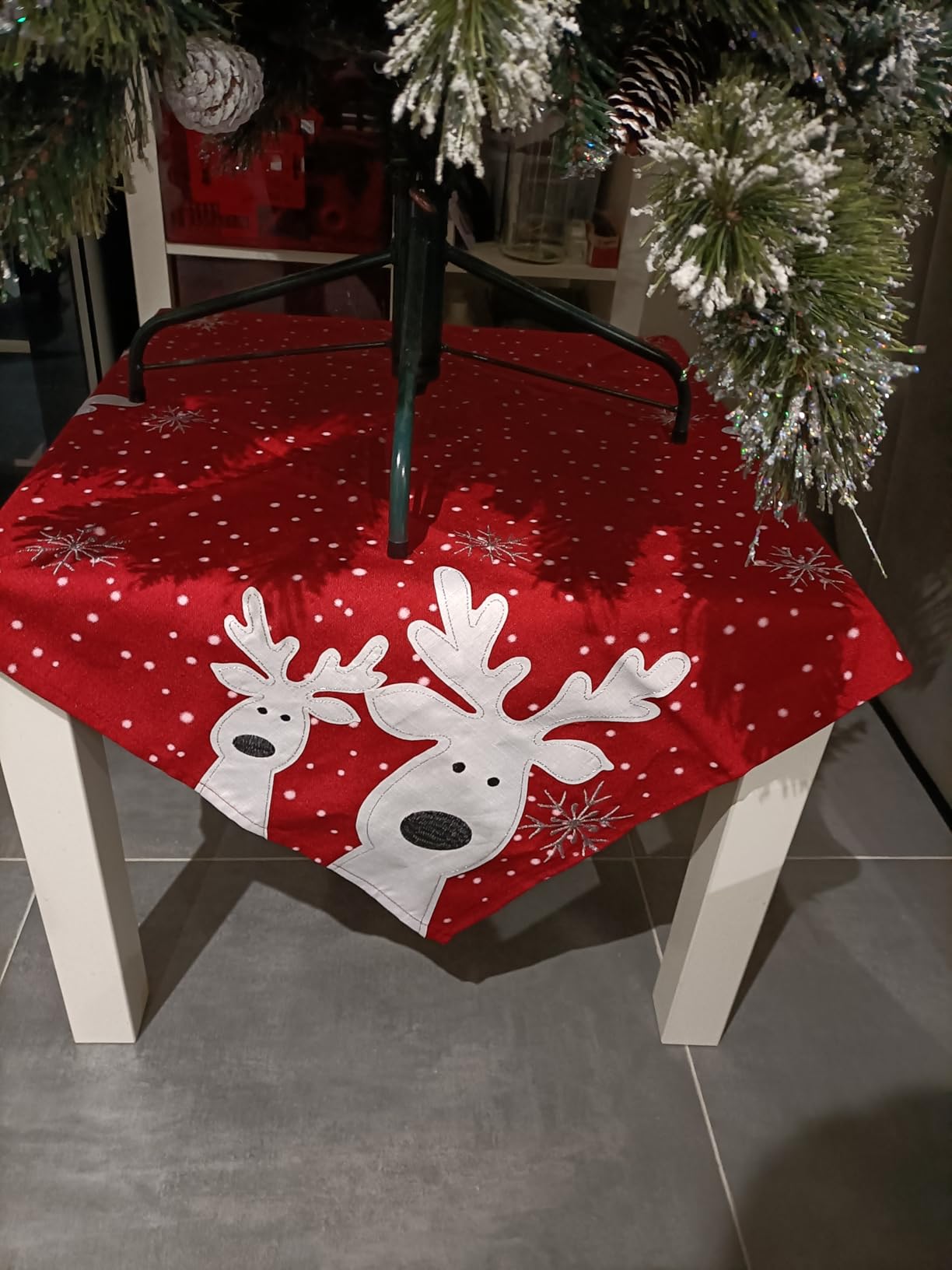 TEXPOT Tischläufer chemin de table gris clair 40x140cm Noël