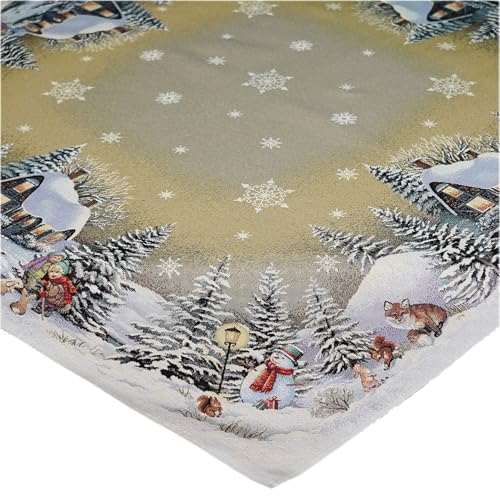 Texpot Tischläufer chemin de table 45x140 cm village hiver