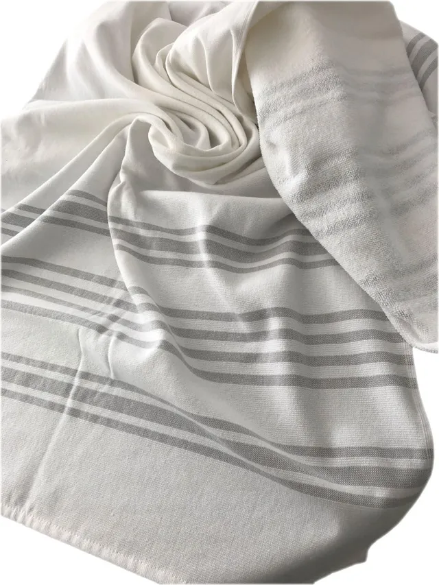 TEXPOT Badezimmer drap de sauna 70x180 cm coton gris