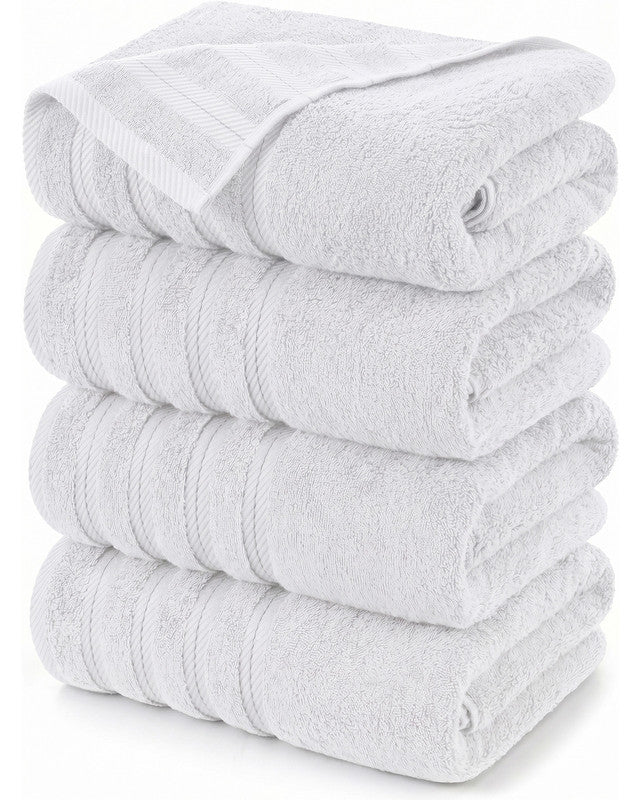 Utopia Bedding Towels serviette bain coton 30x60 blanche lot 4