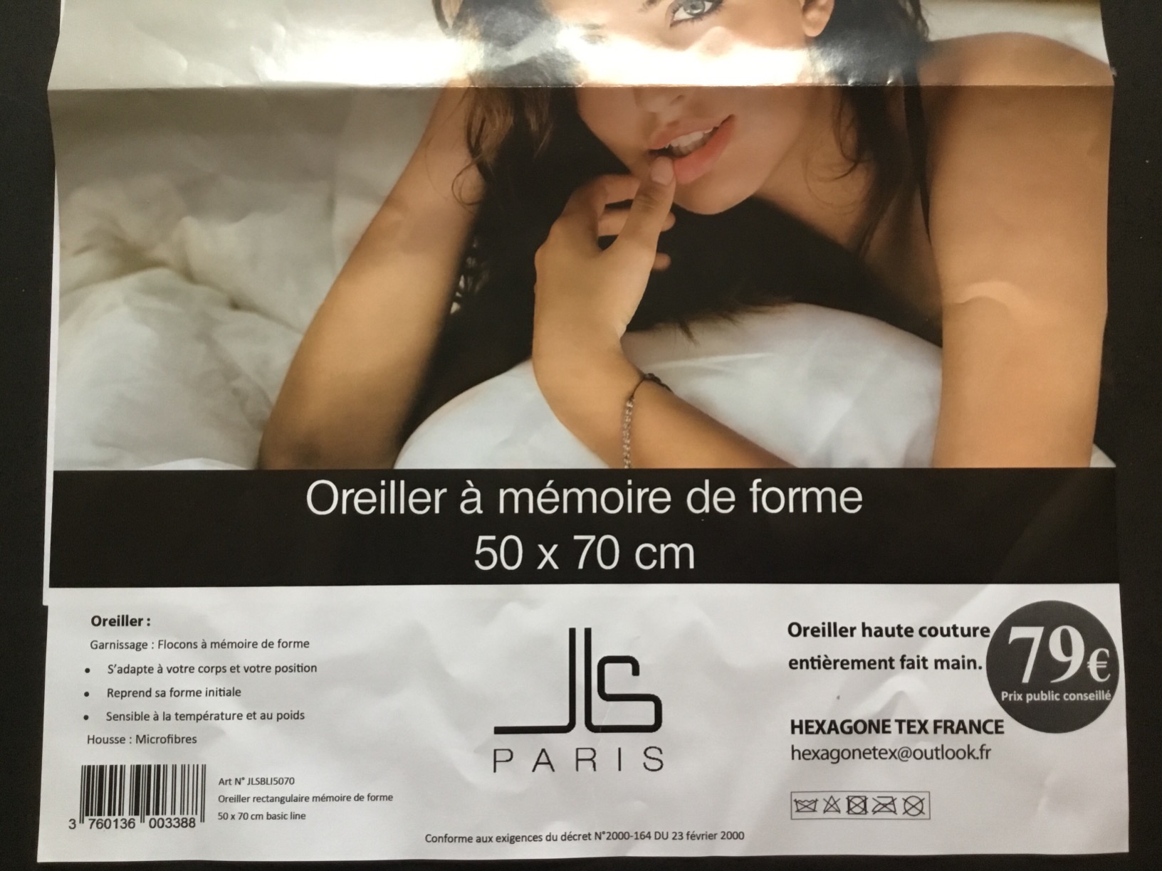 Promo Linge Oreillers mémoire forme 50x70 lot 2 cervicales