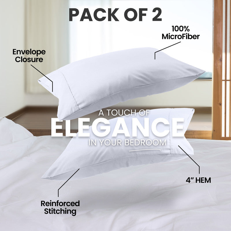 Utopia Bedding Microfiber Taie d’oreiller Queen Blanc Lot 2 microfibre