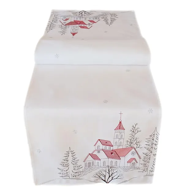 TEXPOT Tischläufer chemin de table 40x140 cm église hiver