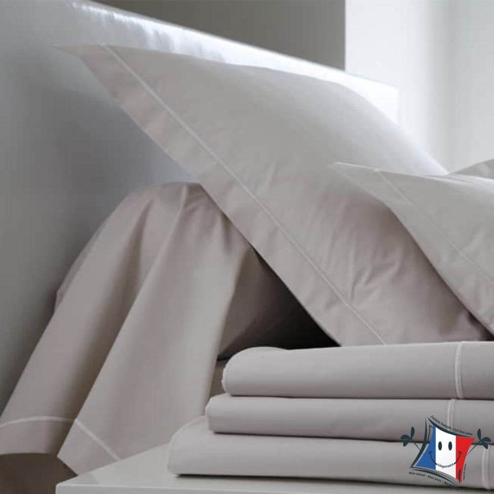 Lingorama Linge de lit Drap plat percale coton 240x300 uni blanc
