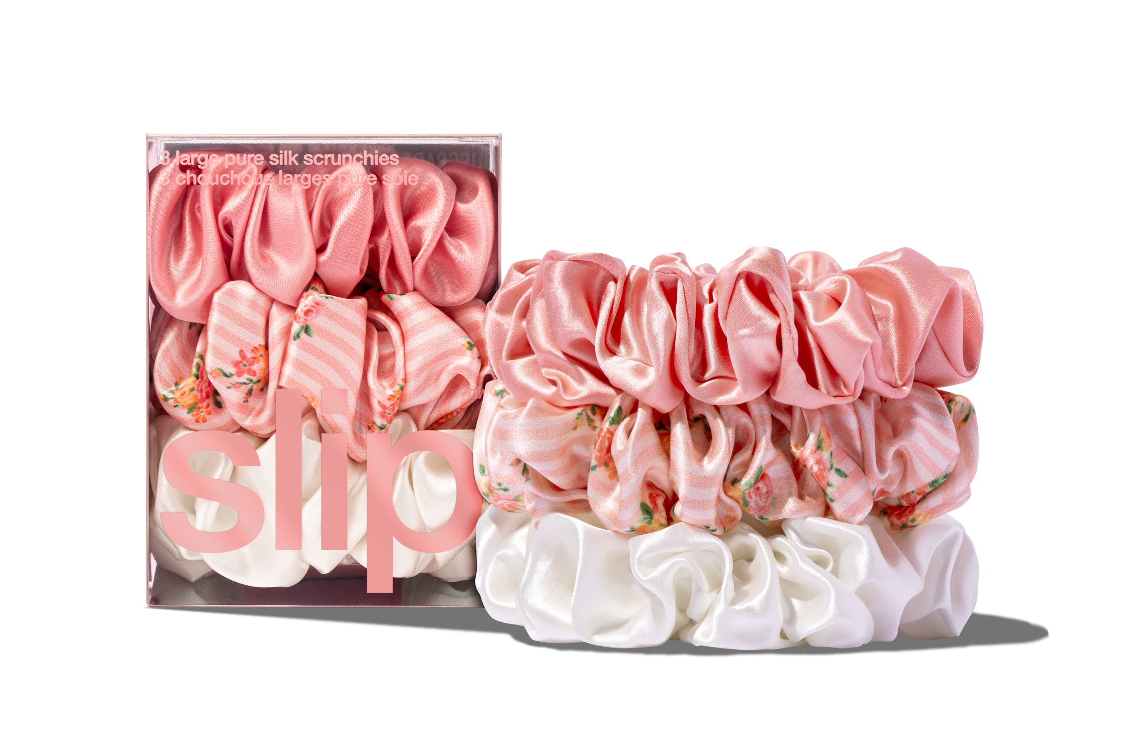 Slip Petal Large Scrunchies chouchou lot 3 soie