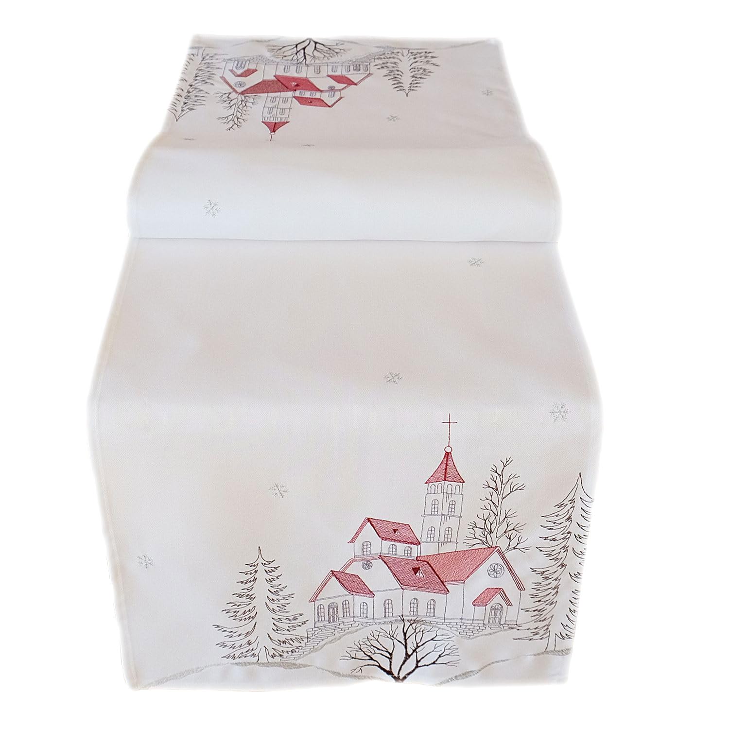 TEXPOT Tischläufer chemin de table 40x140 cm église hiver