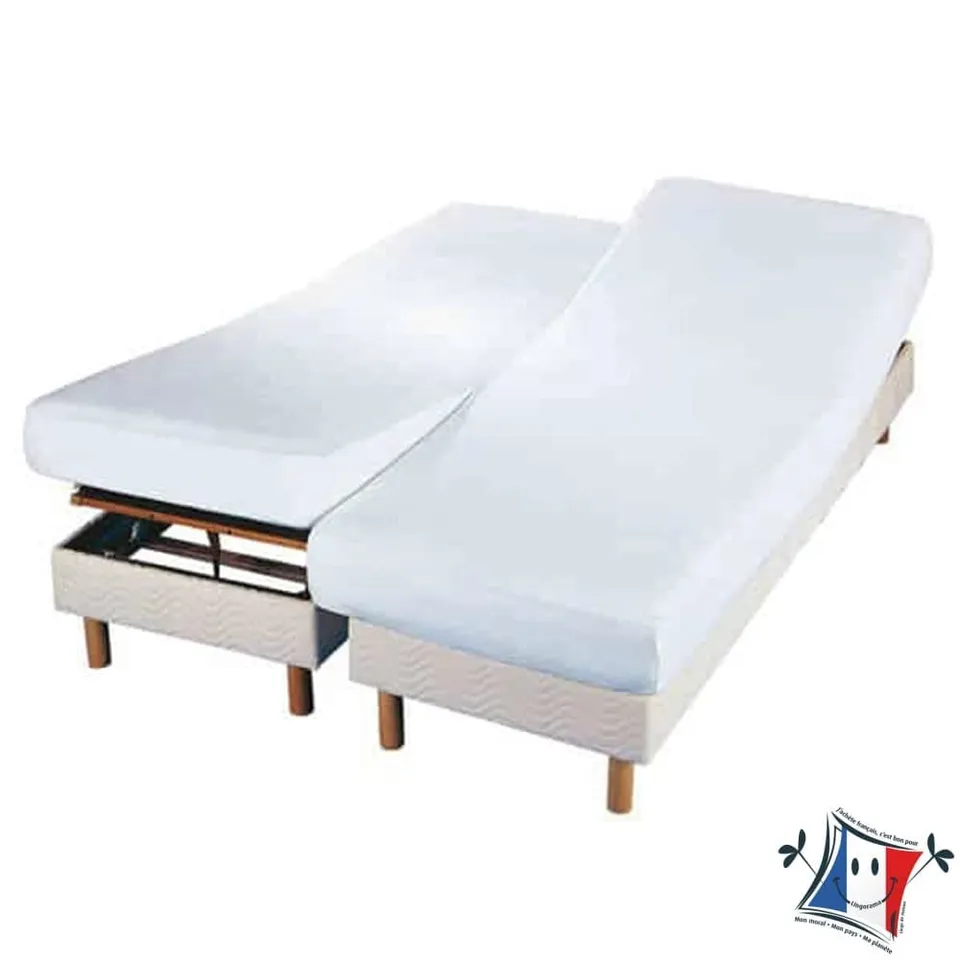 Lingorama drap housse percale coton 2x70x190 uni 80 fils