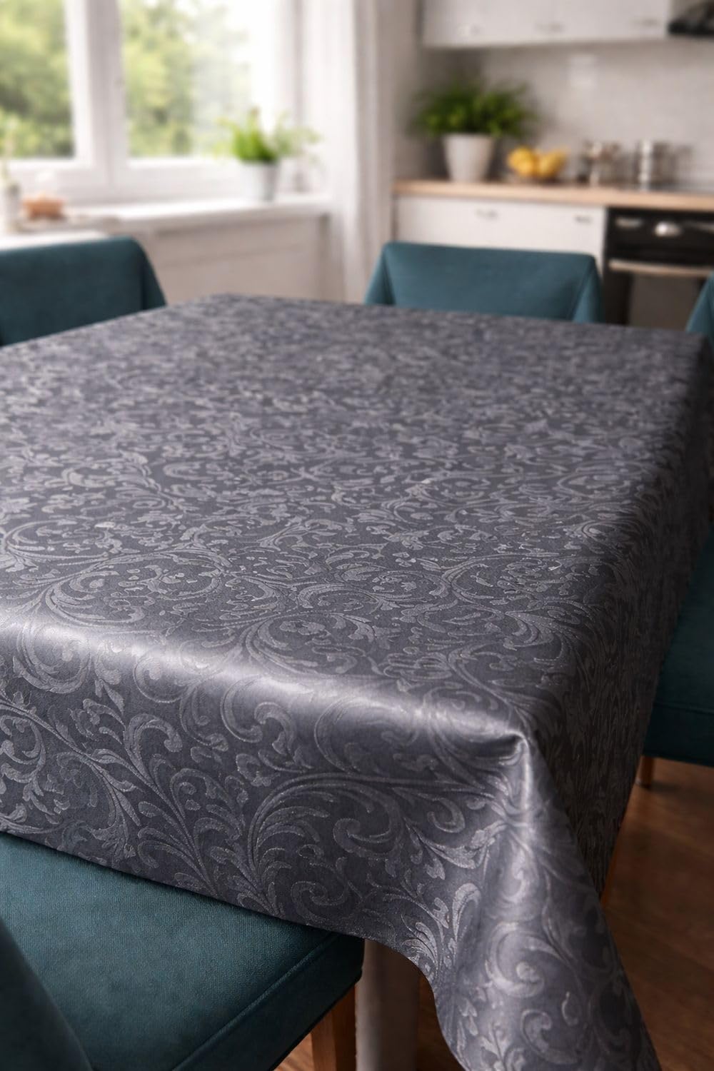 TEXPOT Tischdecken nappe 180x140 blanche damas anti-taches