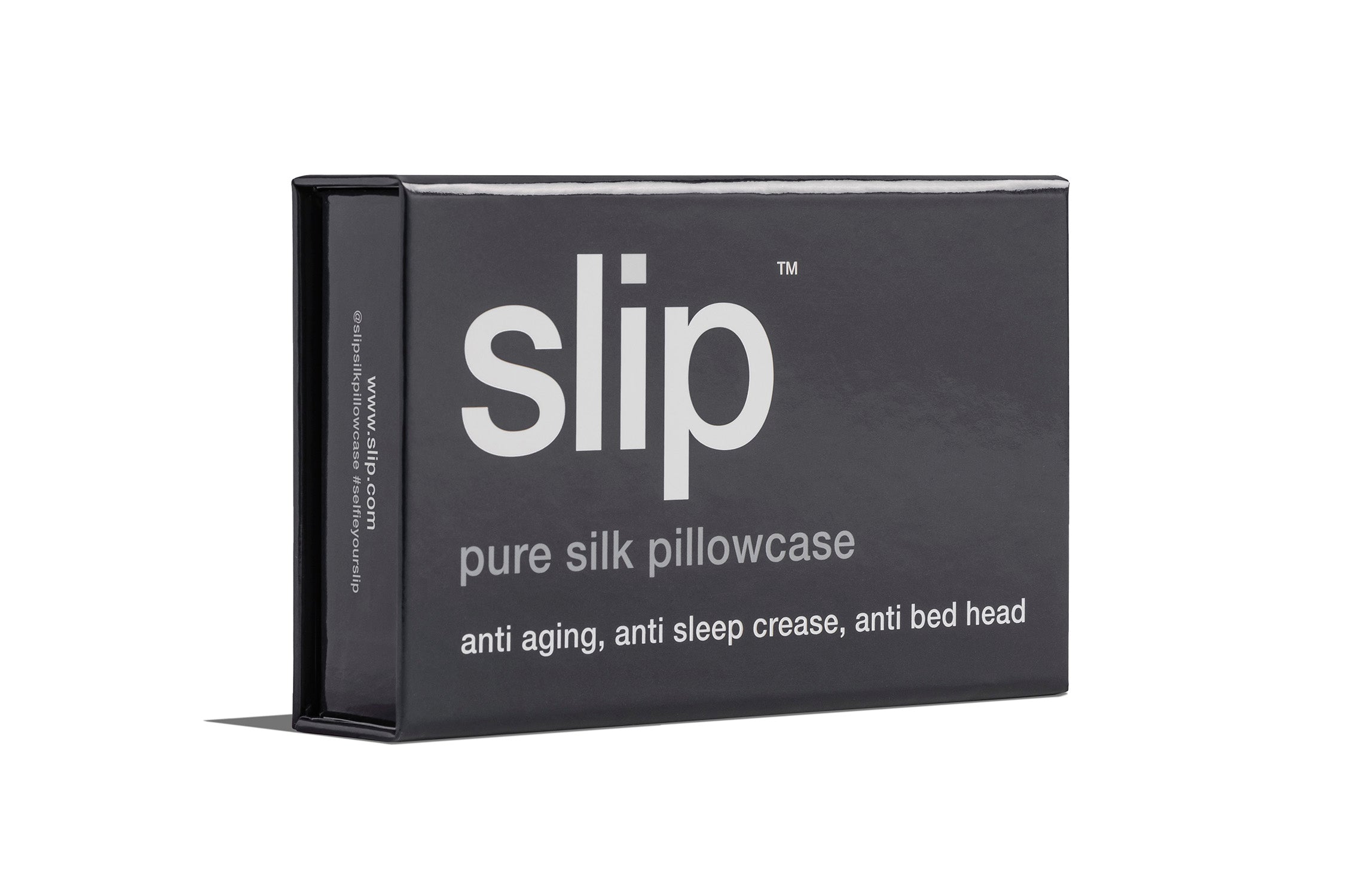 Slip Queen Zippered taie oreiller soie charcoal 51x76