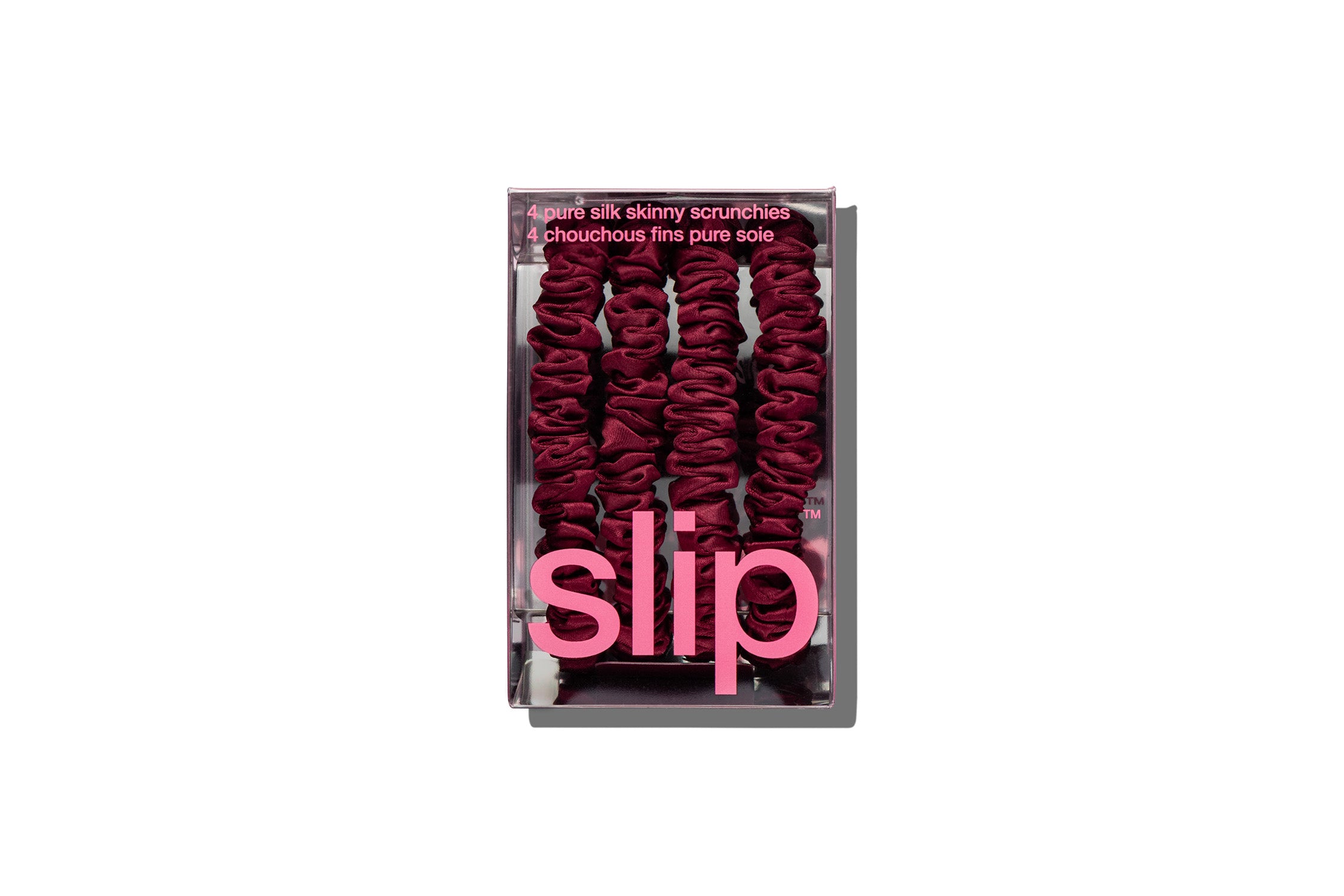 Slip Skinny Scrunchies chouchou soie bordeaux 4 pièces