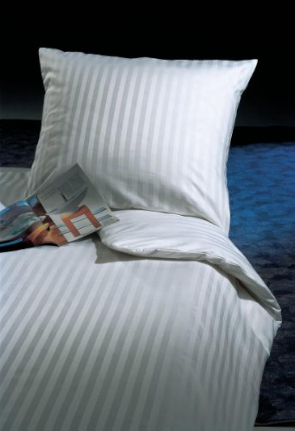 TEXPOT taie oreiller blanche rayures 80x60 coton
