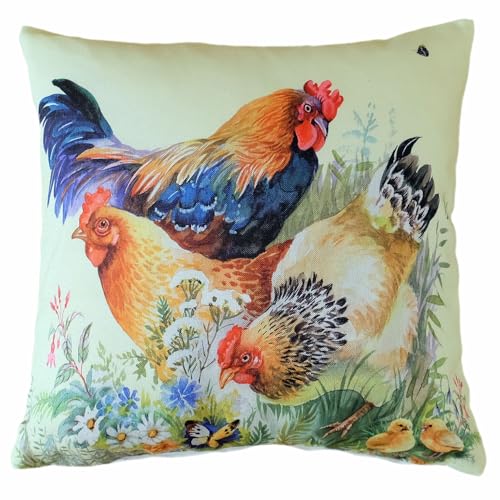 TEXPOT Servietten nappe coq imprimé 40x40 cm lot 1