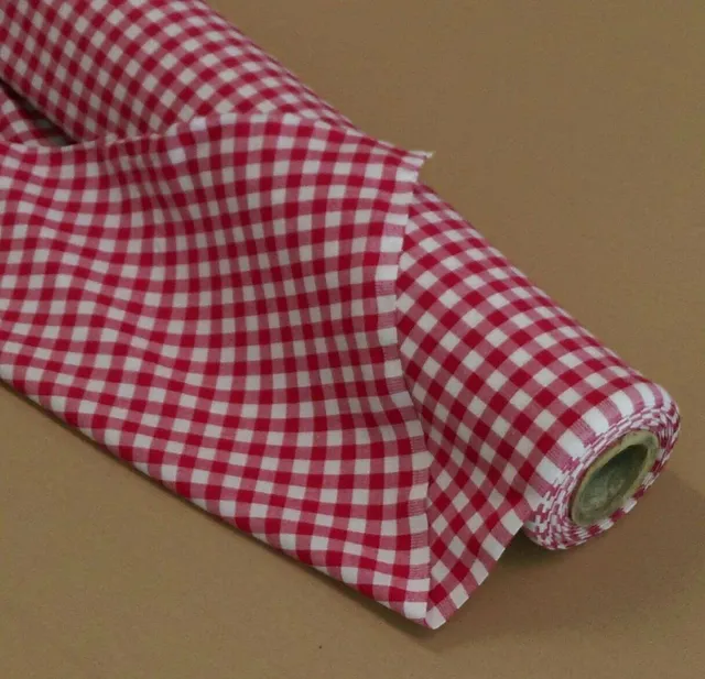 TEXPOT Meterware Tissu coton 140cm rouge vichy 20mm