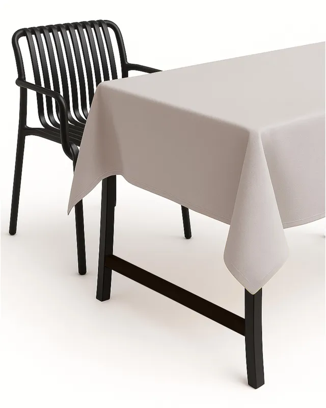 TEXPOT Gartentischdecken Nappe jardin ronde 140 cm gris clair aspect lin