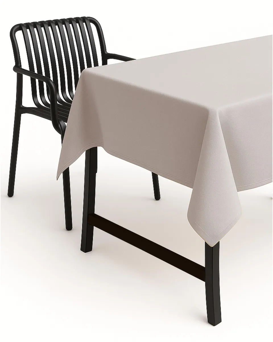 TEXPOT Gartentischdecken Nappe jardin ronde 140 cm gris clair aspect lin