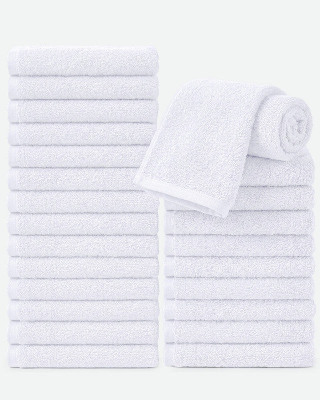 Utopia Bedding Towels gants coton blanc 30x30 cm lot 24