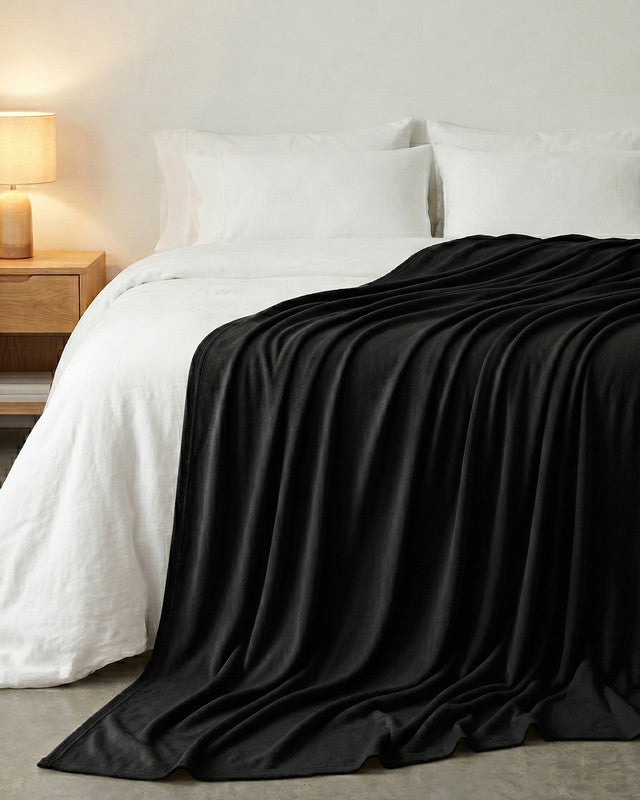 Utopia Bedding Blankets Plaid jersey Queen gris polyester