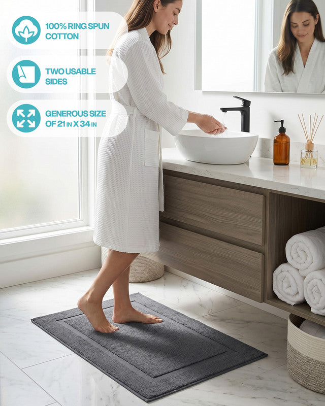 Utopia Bedding Towels Cotton Bath Mats tapis coton gris lot 2