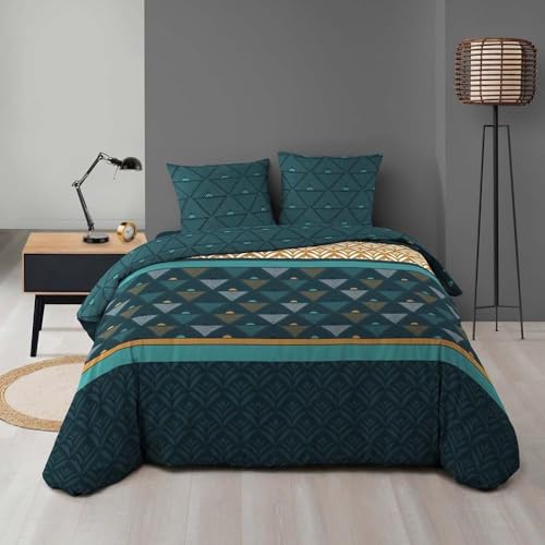 Promo Linge Triade parure de lit 220x240 cm microfibre imprimée