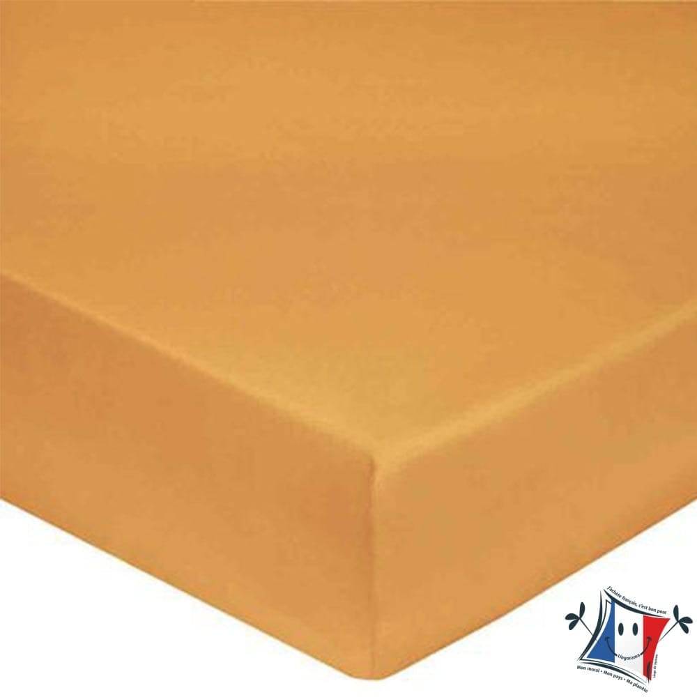 Lingorama Drap-housse 160x200 percale coton uni bonnet 30 cm