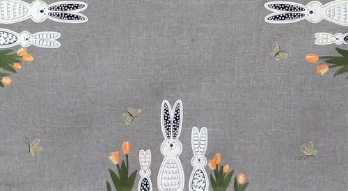 TEXPOT Tischläufer chemin de table 40x140 cm gris lapin de Pâques
