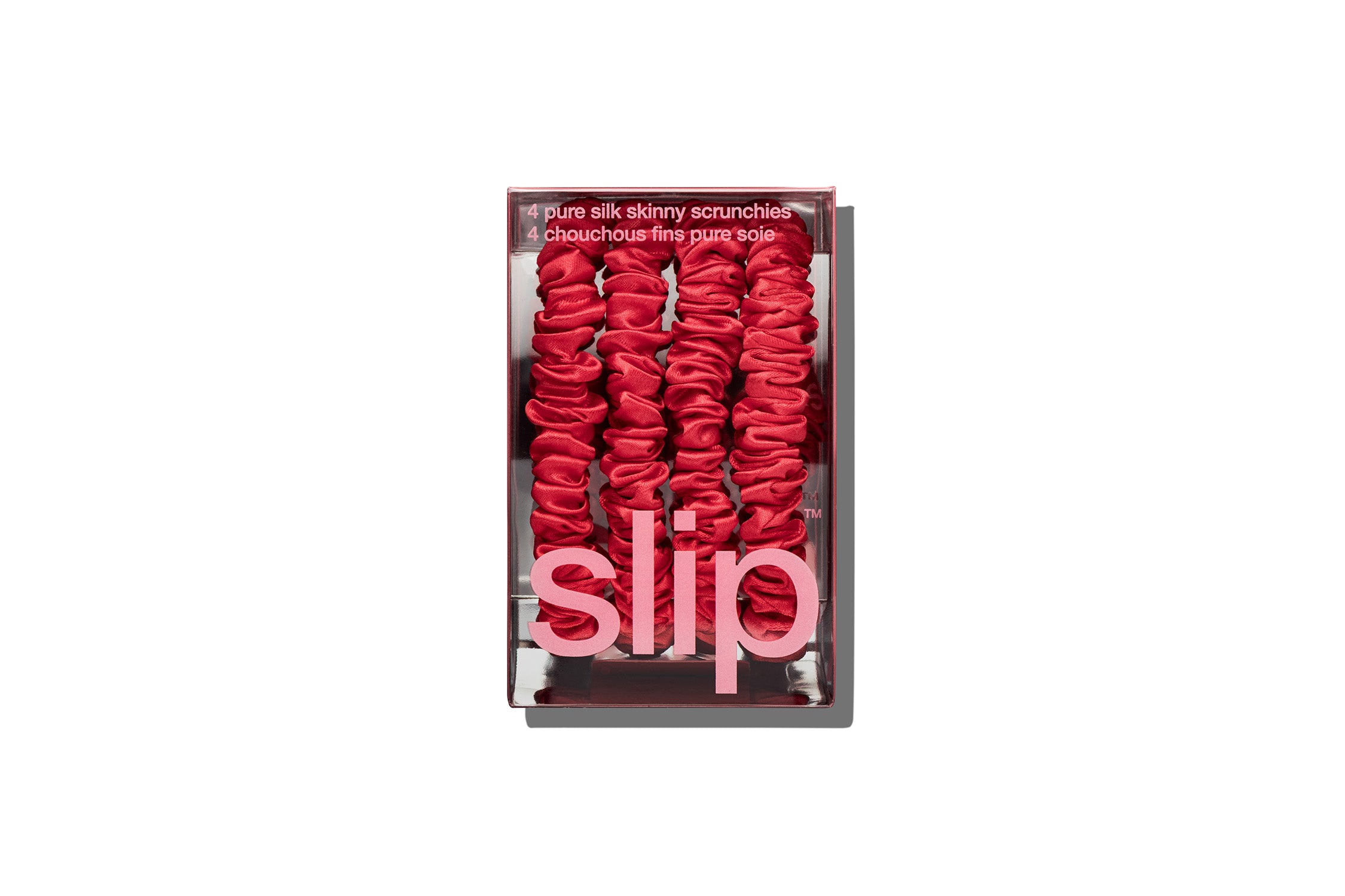 Slip Skinny Scrunchies Chouchou Fin Rouge Lot 4