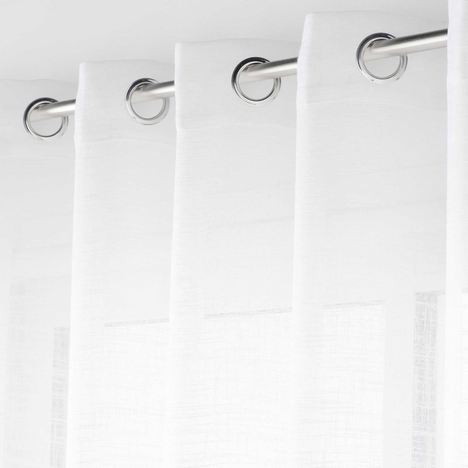 Promo Linge Haltona voilage effet lin 240x240 cm blanc