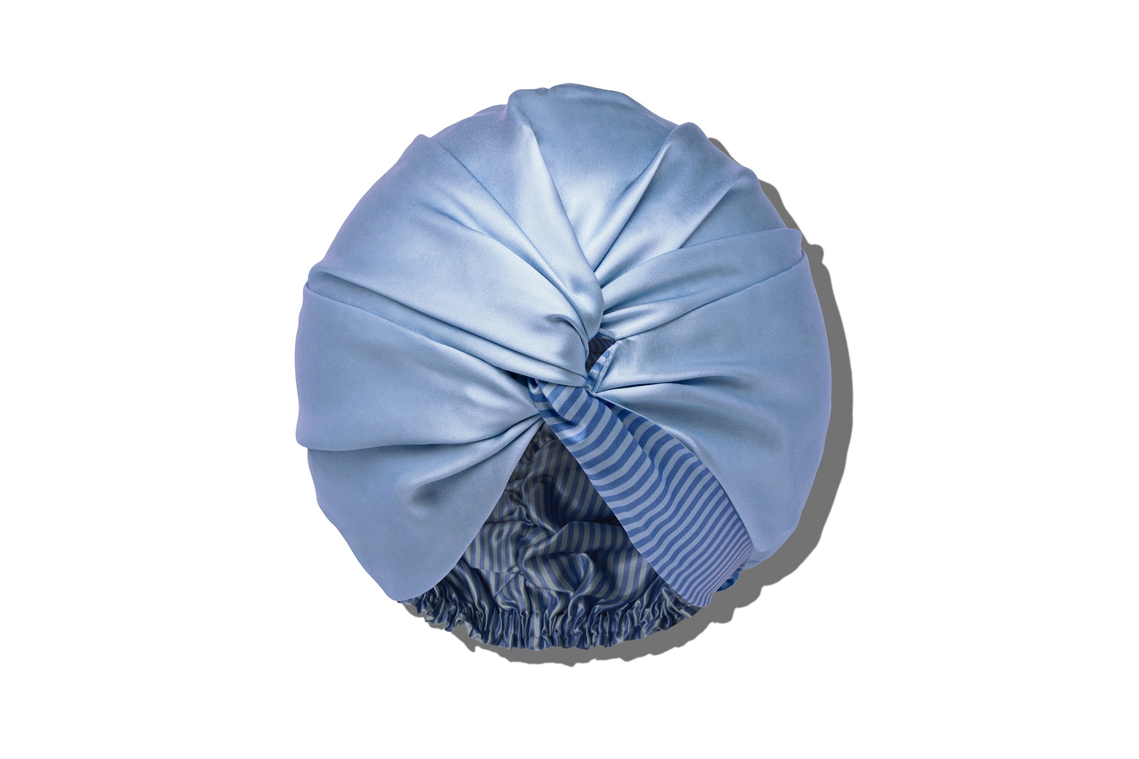 Slip Turban Cornflower bonnet nuit soie bleu 54-72cm
