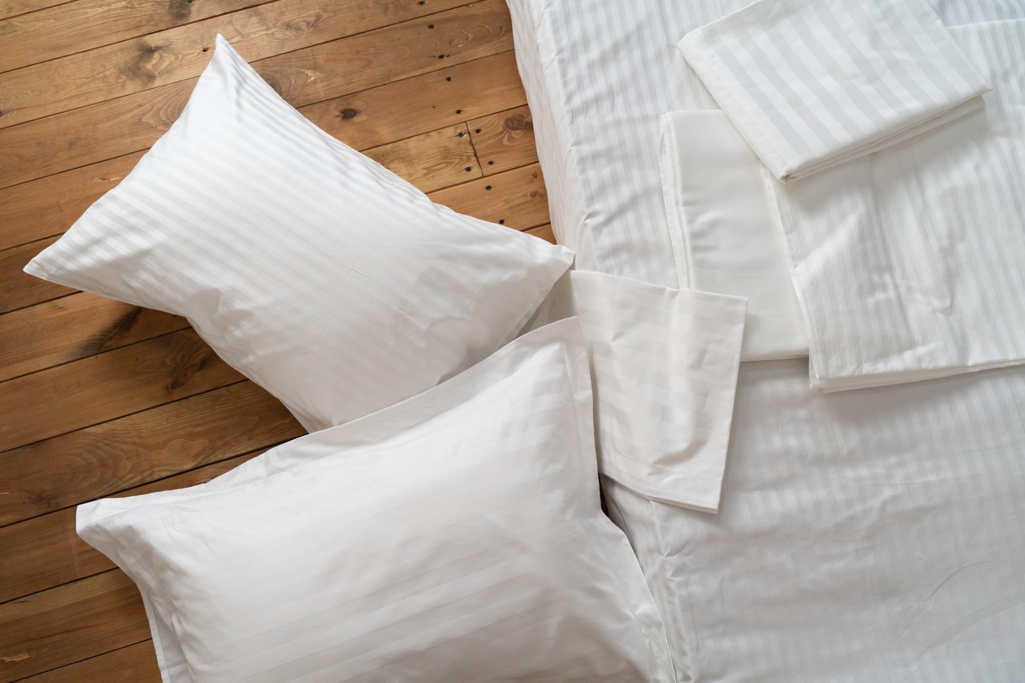 TEXPOT taie oreiller blanche rayures 80x60 coton