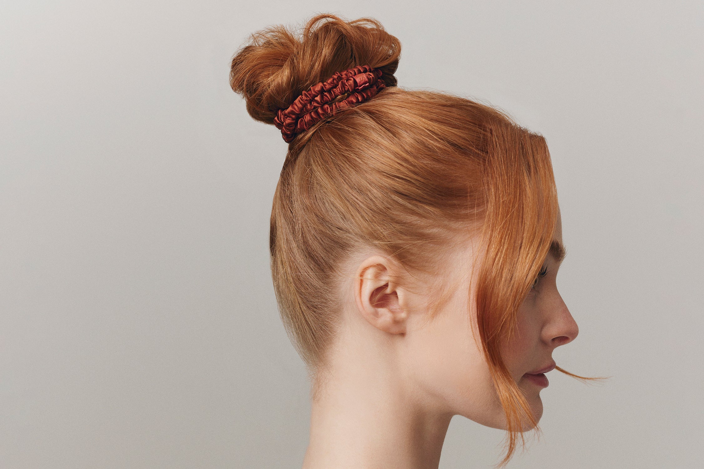 Slip Skinny Scrunchies chouchou soie auburn 4 pièces