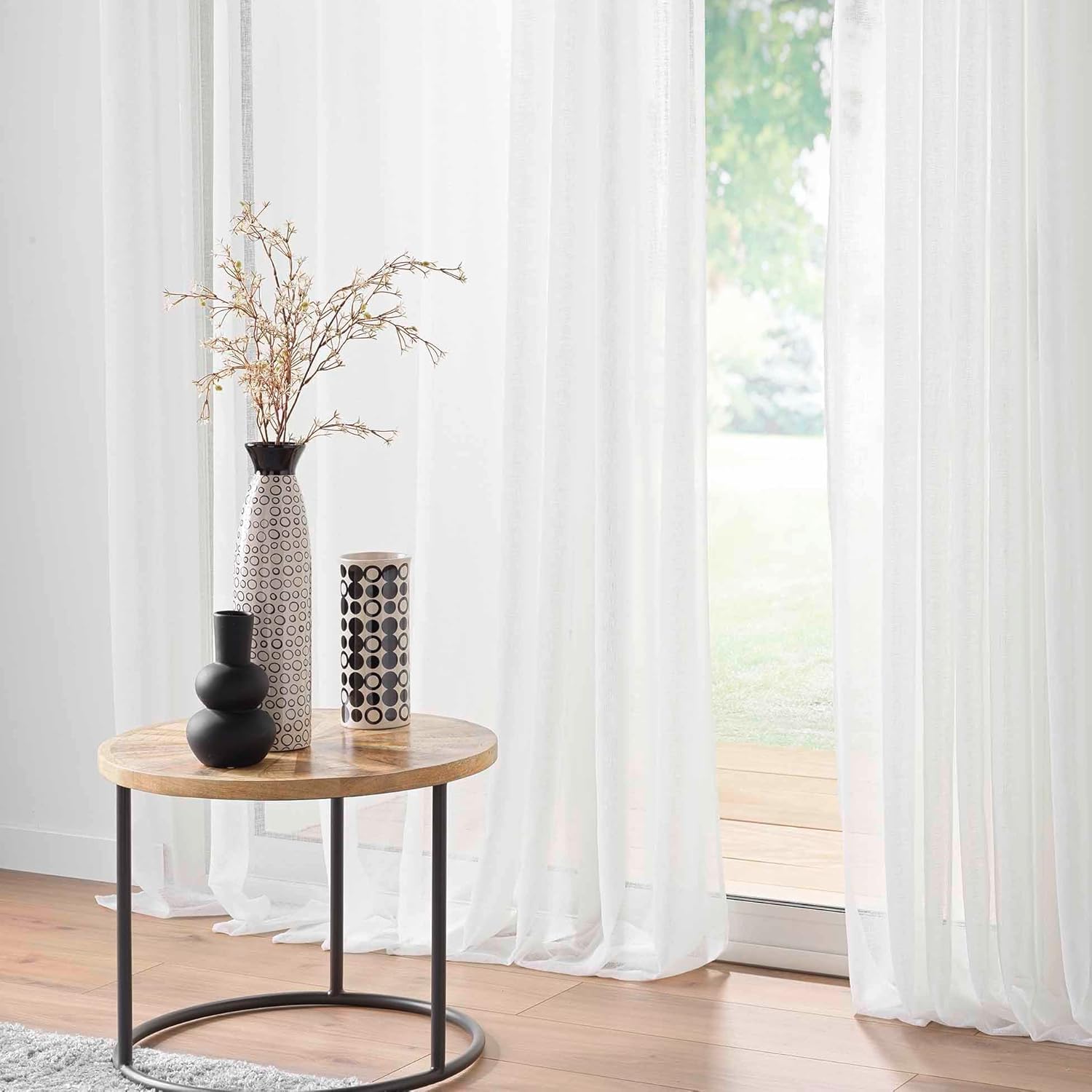 Promo Linge Haltona voilage effet lin 240x240 cm blanc