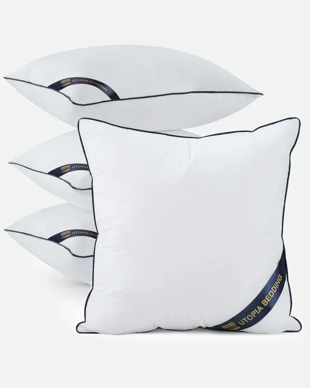 Utopia Bedding Piping Pillow Inserts coussin blanc 45x45 lot 4
