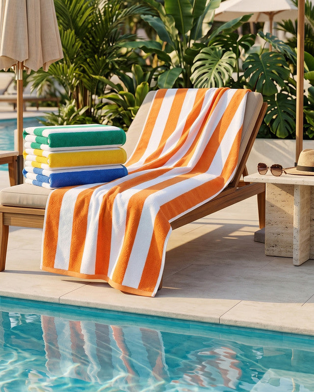 Utopia Bedding Towels Cabana serviette plage coton lot 4