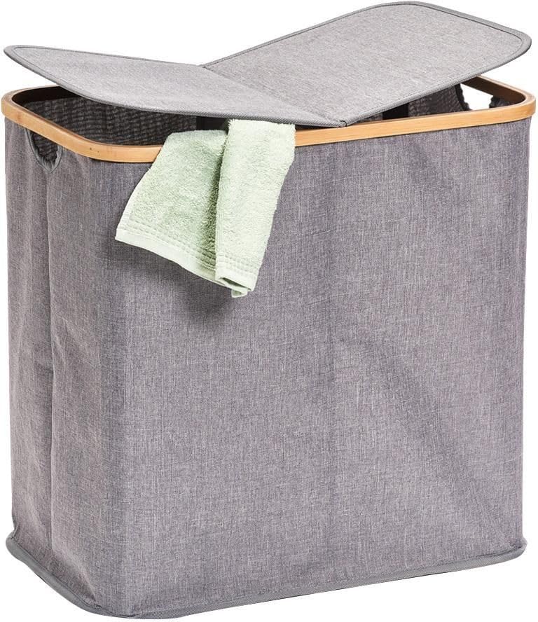 Promo Linge Paniers à linge panier linge 110L gris bambou