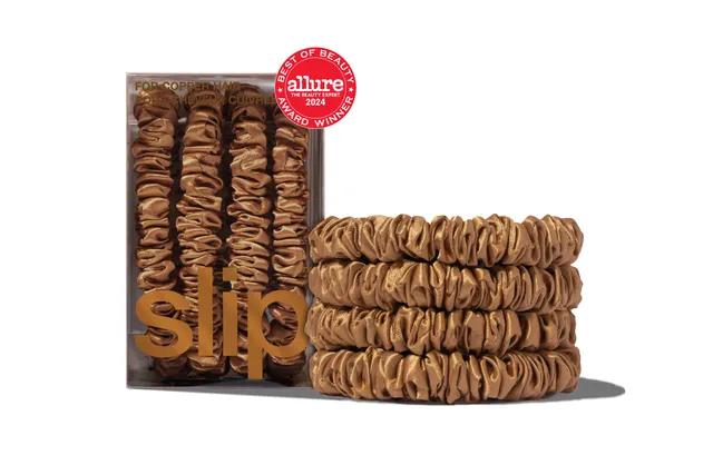 Slip Skinny Scrunchies Chouchou Soie Cuivre Lot 4