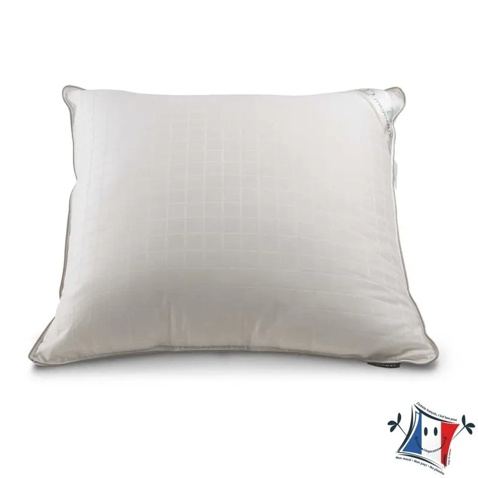 Lestra Microduv oreiller ferme 65x65 satin coton effet duvet