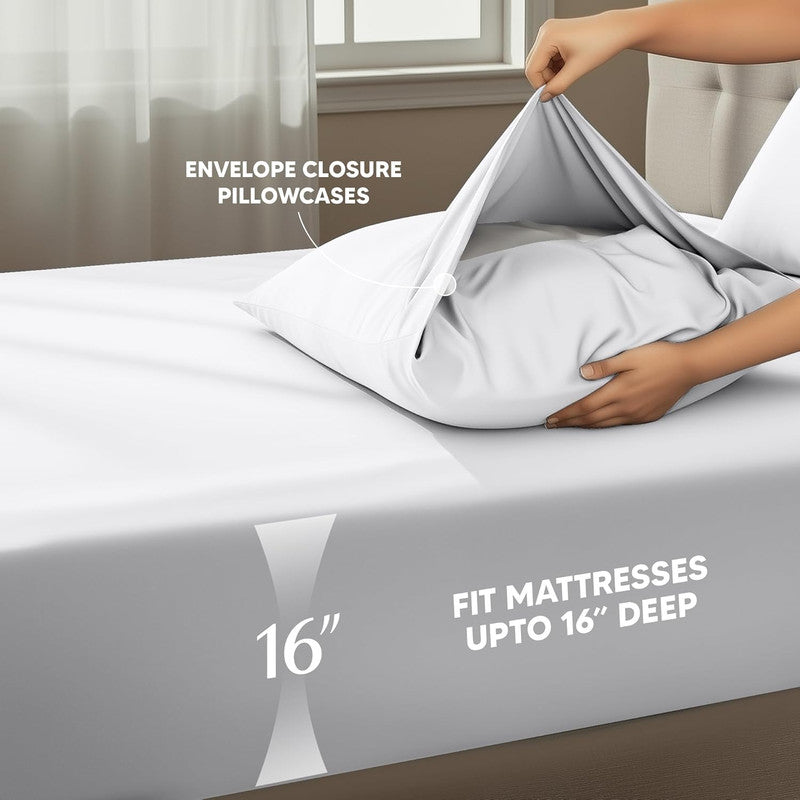 Utopia Bedding Bed Sheets parure draps microfibre grise Queen