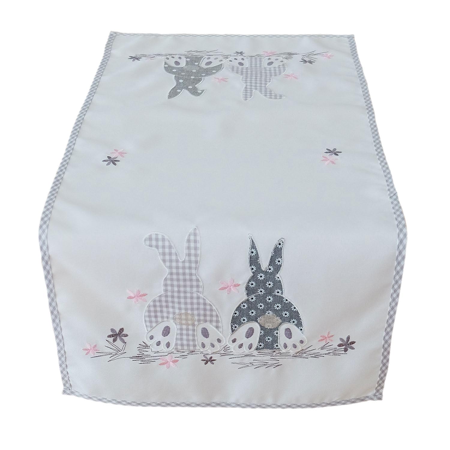 TEXPOT Tischläufer chemin de table lapin Pâques brodé 40x85 cm