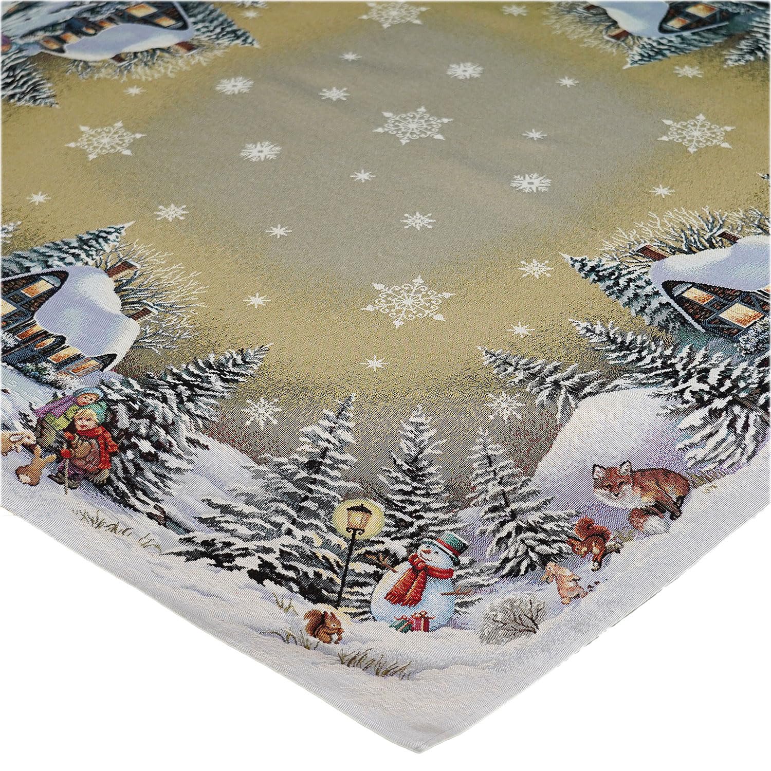 Texpot Tischläufer chemin de table 45x140 cm village hiver