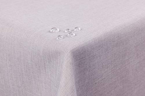TEXPOT Gartentischdecken nappe ronde 220 gris clair lin
