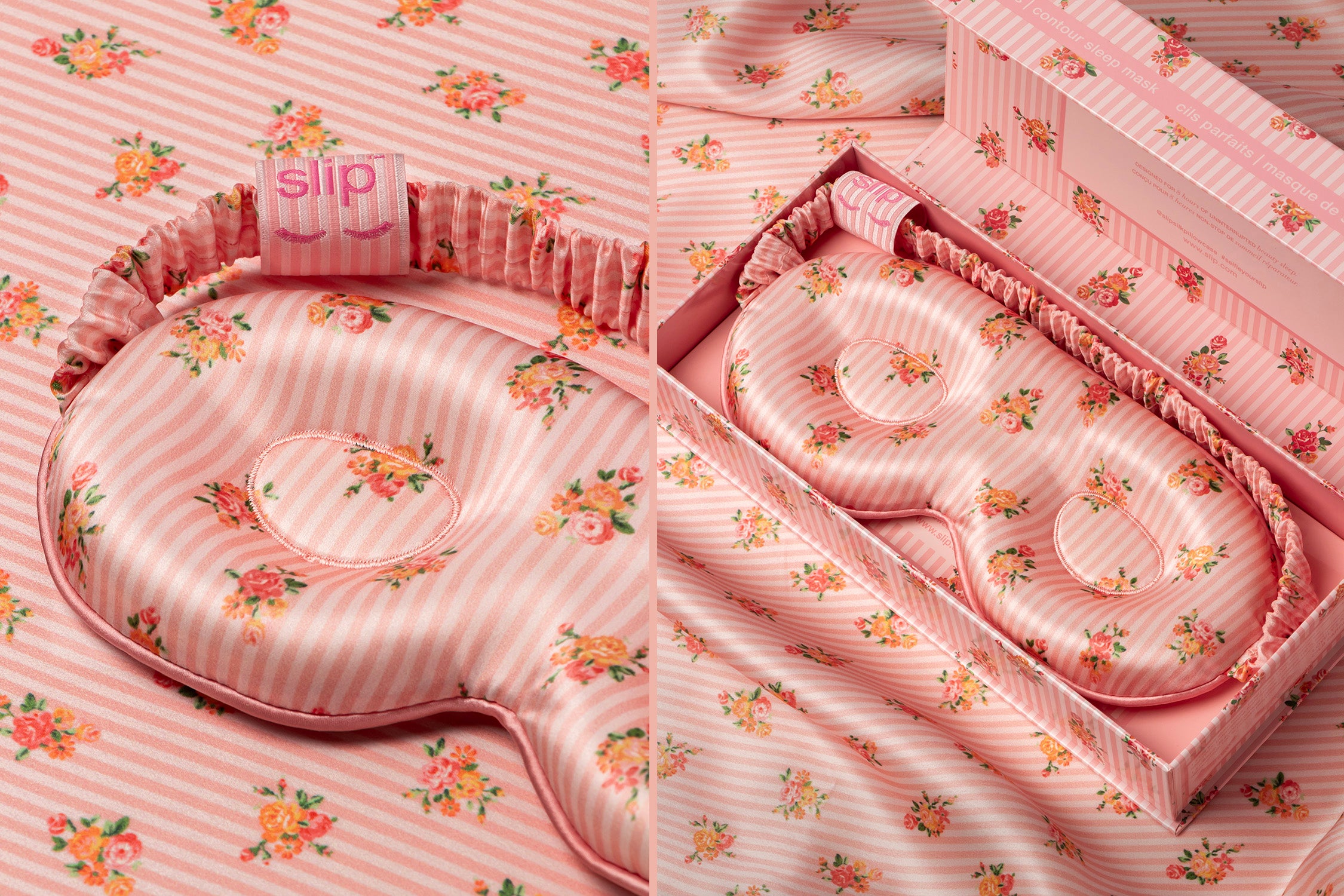Slip Contour Sleep Mask masque de nuit soie petal rose