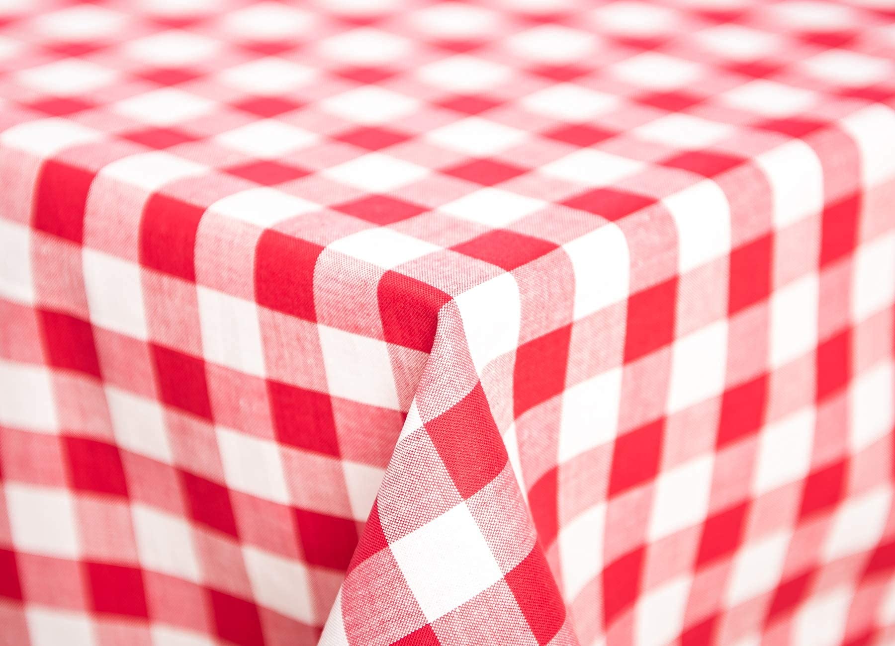 TEXPOT Nappe 110x260 cm carreaux rouge coton
