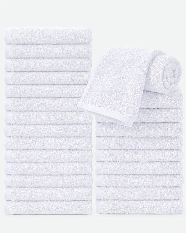 Utopia Bedding Towels gants coton blanc 30x30 cm lot 24