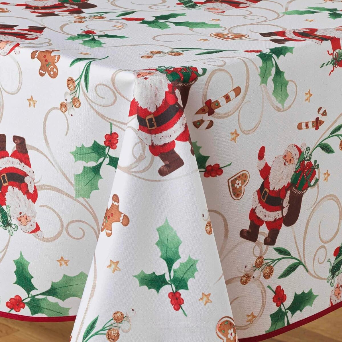 Promo Linge Nappe de Noël 150x240 Père Noël Blanc