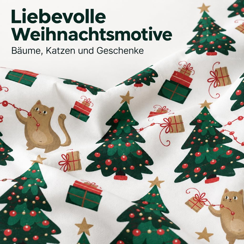 TEXPOT Bettwäsche housse de couette 140x200 microfibre Noël
