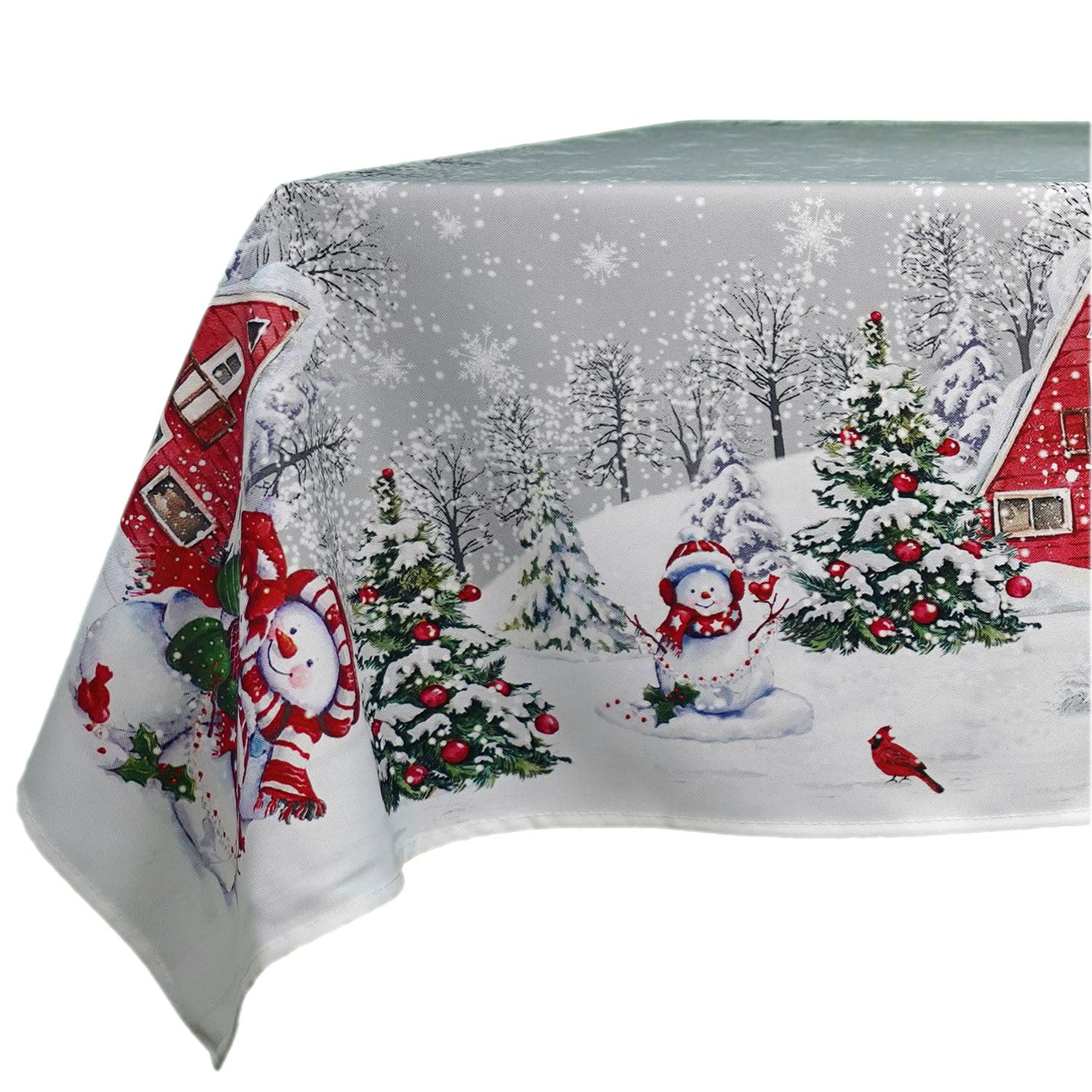 TEXPOT Tischdecken nappe carrée 85x85cm bonhomme neige Noël