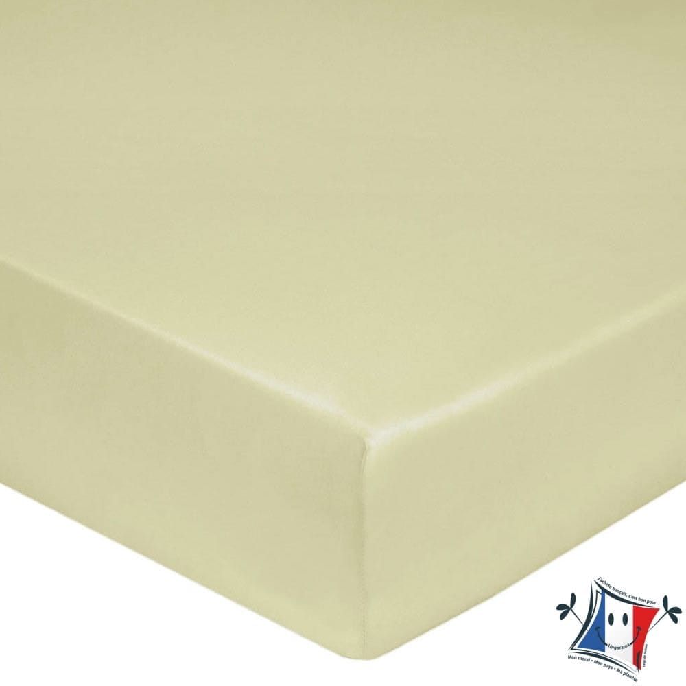 Lingorama Drap-Housse Percale Coton 200x200 Uni 80 Fils Blanc